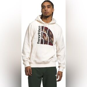 North Face Men’s Medium Cream Half Dome Logo Hoodie Sweatshirt